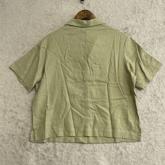 NWOT Buffalo David Bitton Women's M Linen Blend Short Sleeve Button up shirt - Picture 4 of 8
